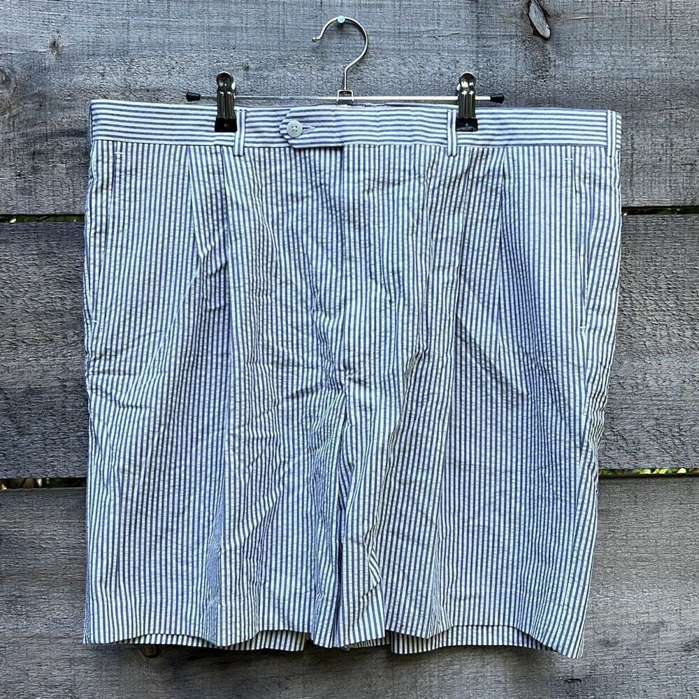 Mark Fore & Strike Blue White Striped High Rise Bermuda Shorts Size 38R